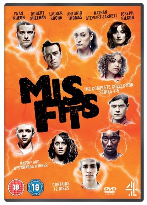 Misfits Season 1-5 (Complete Collection) (UK Import), 12 DVDs