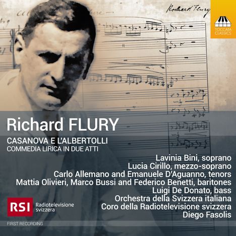 Richard Flury (1896-1967): Casanova e l'Albertolli, Comedia lirica in due atti, 2 CDs