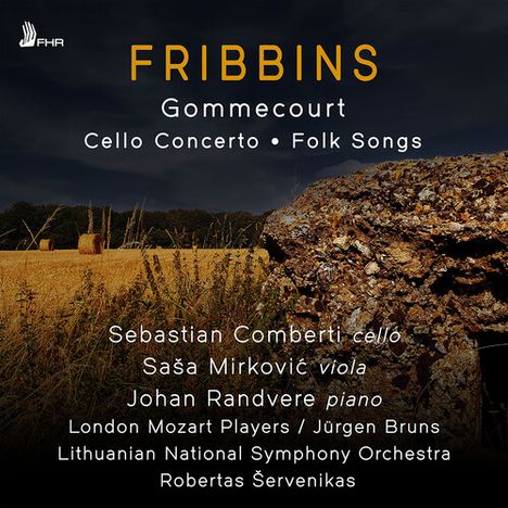 "FRIBBINS Gommecourt Cello Concerto • Folk Songs. Sebastian Comberti cello, Saša Mirković viola, Johan Randvere piano."