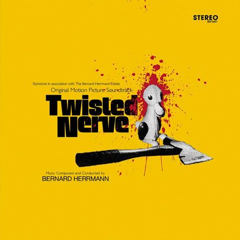Bernard Herrmann (1911-1975): Filmmusik: Twisted Nerve (180g) (Super Deluxe Yellow Edition) (Blood Splattered Vinyl), 1 LP, 1 CD und 1 Single 7"