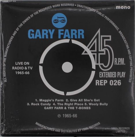 Gary Farr: Live On Radio &amp; TV 1965-1966 (mono), Single 7"