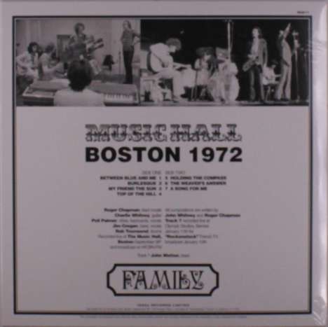 Family (Roger Chapman): Boston Music Hall 1972, LP