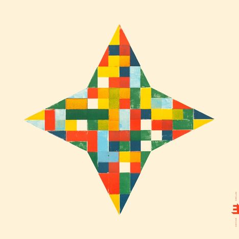 Abstrakte Illustration mit farbiger, mosaikartiger rautenförmiger Figur. Texte: "Edition" und "1984" unten rechts.