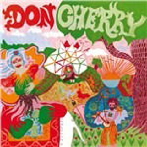 „DON CHERRY“ in rotem und grünem Schriftzug auf bunter, verspielter Illustration mit Figuren und Mustern.