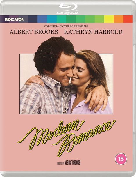 Text: "Albert Brooks Kathryn Harrold. Modern Romance." Ein Paar umarmt sich liebevoll. Blu-ray-Hülle.