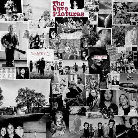 "The Wave Pictures" oben, "Gained" und "Lost" hervorgehoben. Collage mit vielen Schwarz-Weiß-Fotos von Menschen und Szenen.
