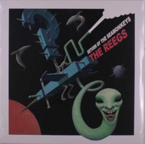 „Return of the Seamonkeys: The Reegs“ in weißer und roter Schrift. Illustration mit Seestern und grünem Wesen im Weltraum.