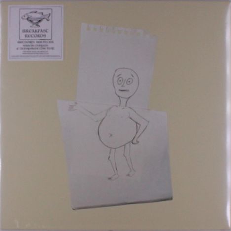 Oben links steht "BREAKFAST RECORDS". Darunter eine skizzierte Figur mit rundem Bauch auf blassem Hintergrund.