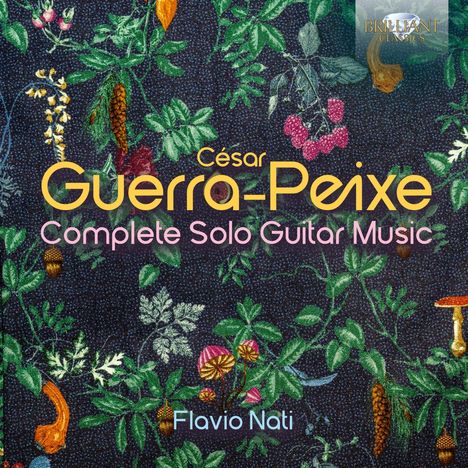 César Guerra-Peixe: Complete Solo Guitar Music, Flavio Nati. Florales Muster mit lebhaften Blättern und Früchten.