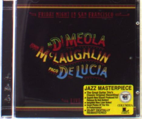 Al Di Meola, John McLaughlin &amp; Paco De Lucia: Friday Night In San Francisco, CD