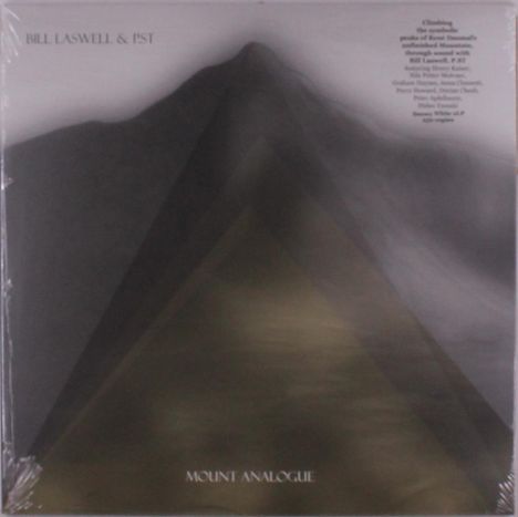Text: "BILL LASWELL & PST", "Climbing the invisible peaks", "MOUNT ANALOGUE". Illustration eines Berges in Grautönen.