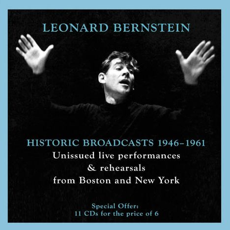 Leonard Bernstein - Historical Recordings 1941-1961 (Rundfunkmitschnitte aus NY &amp; Boston), 11 CDs