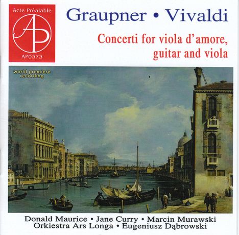 Christoph Graupner (1683-1760): Konzerte für Viola d'Amore &amp; Viola in D &amp; A, CD