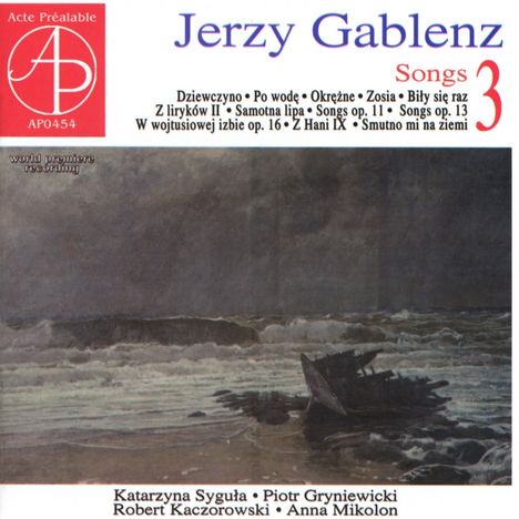 Jerzy Gablenz (1888-1937): Lieder Vol.3, CD