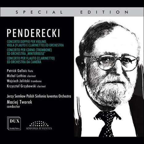 Krzysztof Penderecki (1933-2020): Concerto doppio für Flöte,Klarinette &amp; Orchester (nach dem Konzert für Violine,Viola &amp; Orchester), CD