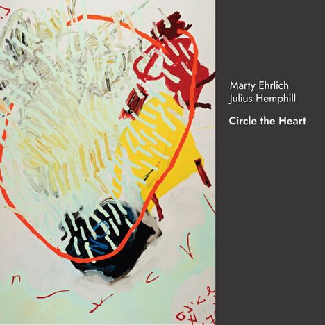 Marty Ehrlich, Julius Hemphill: Circle the Heart. Abstrakte Illustration mit farbigen, wirbelnden Formen.