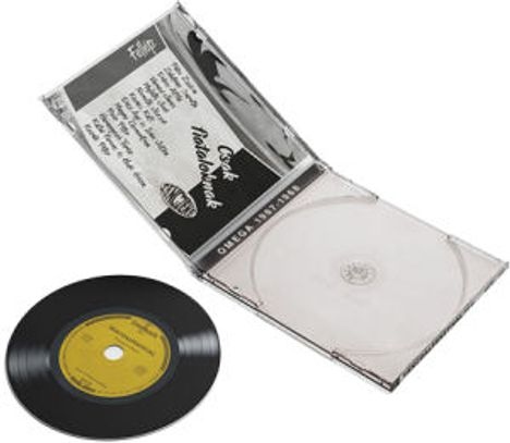 Texte: "Elite", "Fidelitas", "Czech Philharmonic", "OMEGA 1397-13108". Zu sehen ist ein geöffnetes CD-Case und eine Schallplatte.