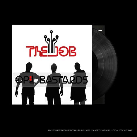 "The Job" und "Op:l Bastards" in auffälligen Schriftarten. Drei Silhouetten von Personen vor hellem Hintergrund.