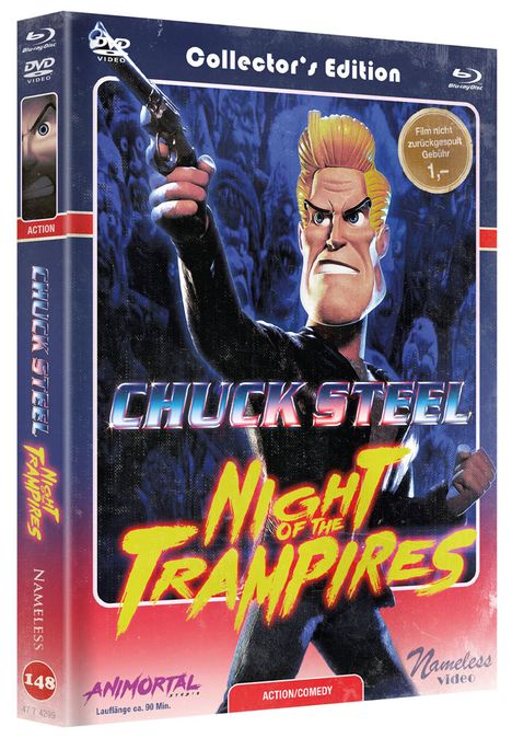 Chuck Steel - Night of the Trampires (Blu-ray & DVD im Mediabook), 1 Blu-ray Disc und 1 DVD