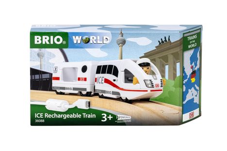 BRIO World - 36088 Trains of the World ICE Akkureisezug | Akku-betriebene Spielzeuglok für Kinder ab 3 Jahren, Spiele