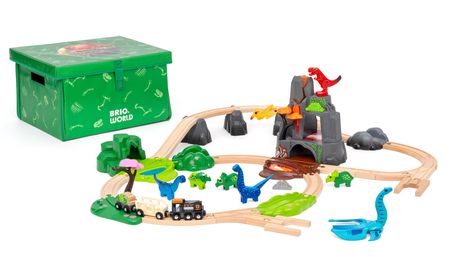 BRIO World - 36104 Dinosaurier Deluxe Set | 45-teiliges Zugset für Kinder ab 3 Jahren, Spiele