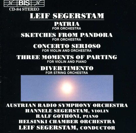 Leif Segerstam (1944-2024): Concerto Serioso f.Violine & Orchester, CD