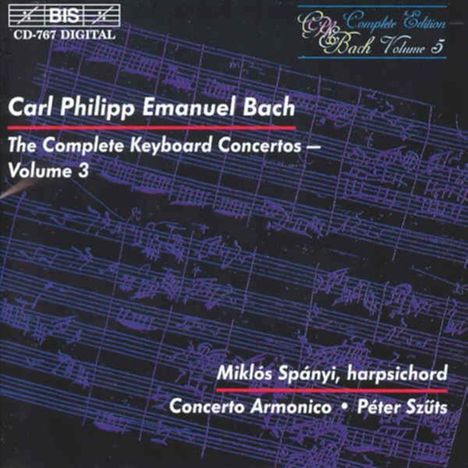 Carl Philipp Emanuel Bach (1714-1788): Sämtliche Cembalokonzerte Vol.3, CD