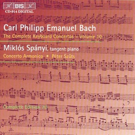 Carl Philipp Emanuel Bach (1714-1788): Sämtliche Cembalokonzerte Vol.10, CD