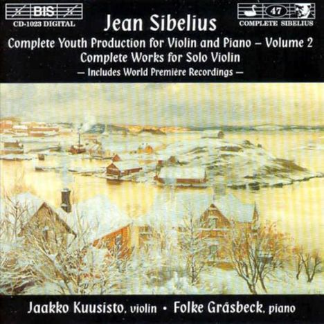 Jean Sibelius (1865-1957): Jugendwerke für Violine &amp; Klavier Vol.2, CD
