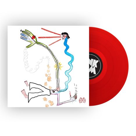 Illustration: Eine farbenfrohe, abstrakte Szene mit einer Figur, aus deren Kopf geschwungene Linien und Formen herausfließen.