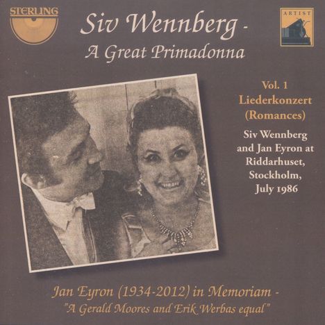 Siv Wennberg - A Great Primadonna Vol.1 (Liederkonzert), CD
