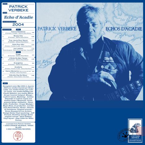 Patrick Verbeke: Echo d'Acadie (Transparent Blue Vinyl), LP