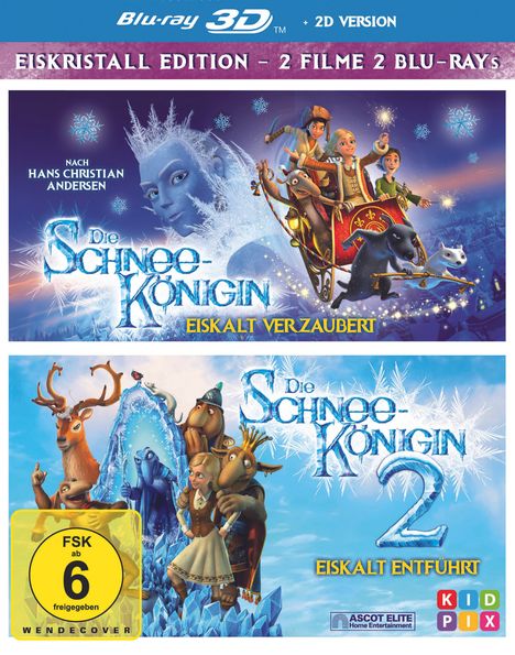 Die Schneekönigin 1 &amp; 2 (3D Blu-ray), 2 Blu-ray Discs