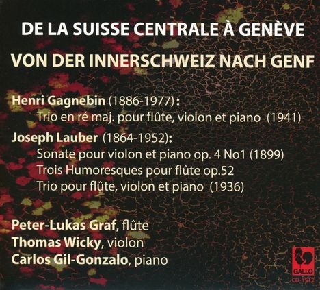 Joseph Lauber (1864-1952): Violinsonate op.4 Nr.1, CD