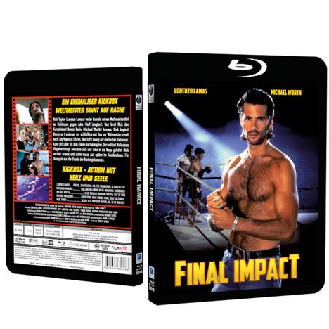 "FINAL IMPACT" auf der Vorderseite. Ein Mann mit freiem Oberkörper und starkem Blick steht vor einem Boxring-Hintergrund.