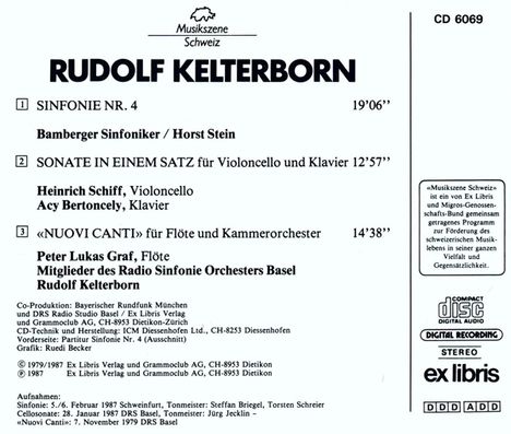 Rudolf Kelterborn (1931-2021): Symphonie Nr.4, CD