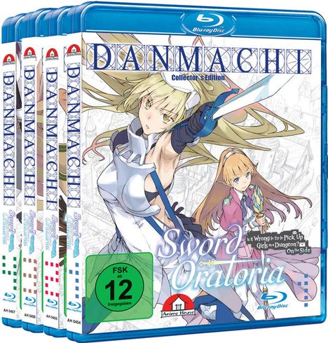 DanMachi - Sword Oratoria Vol. 1-4 (Collector’s Edition) (Blu-ray), 4 Blu-ray Discs