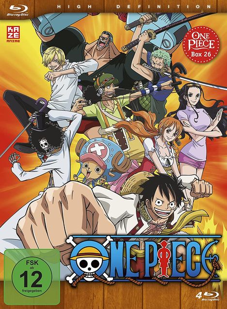 One Piece TV-Serie Box 26 (Blu-ray), 4 Blu-ray Discs und 2 DVDs