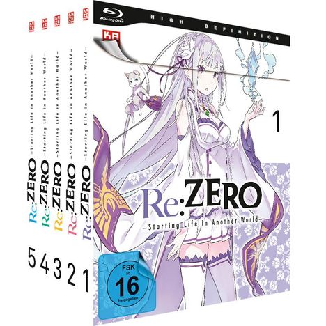 Re:ZERO Start Life Another World Staffel 1 (Gesamtausgabe) (Blu-ray), 5 Blu-ray Discs