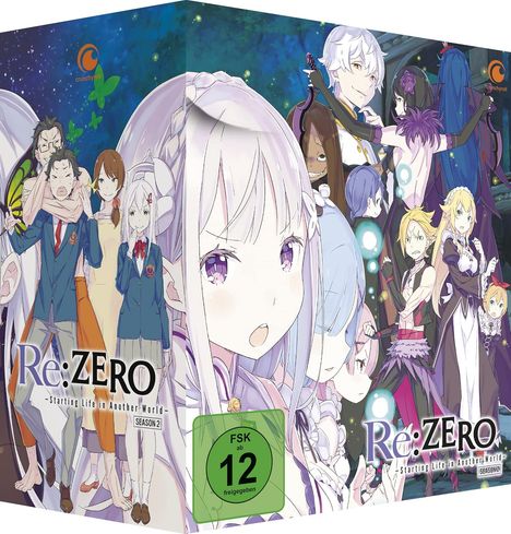 "Re:ZERO -Starting Life in Another World- SEASON 2", "FSK ab 12 freigegeben". Anime-Box mit verschiedenen Charakteren.