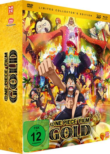 One Piece - 12. Film: Gold (Limited Collector's Edition) (3D &amp; 2D Blu-ray &amp; DVD), 2 Blu-ray Discs und 1 DVD