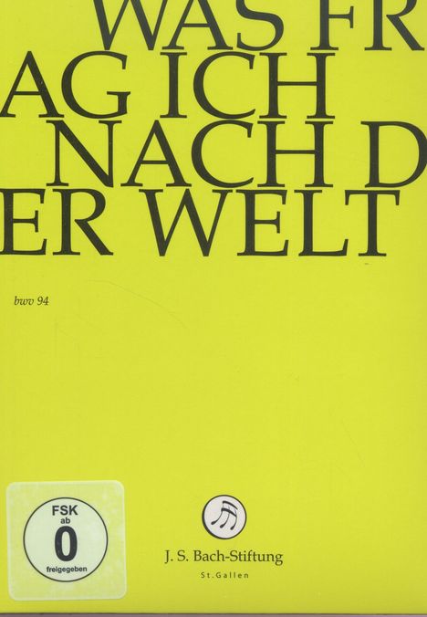 Johann Sebastian Bach (1685-1750): Bach-Kantaten-Edition der Bach-Stiftung St.Gallen - Kantate BWV 94, DVD