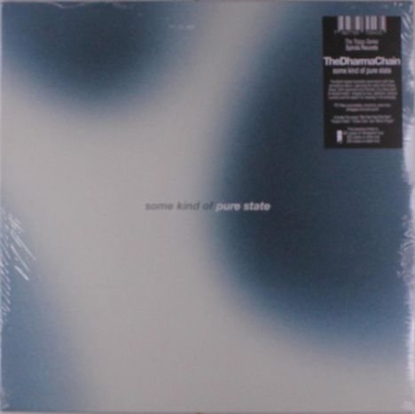 Fokus auf den Text: "some kind of pure state". Verschwommene Blau- und Weißtöne, minimalistisches Design.
