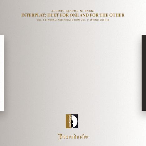 Alessio Santolini Raggi: Interplay: Duet for One and for the Other. Bösendorfer Logo. Dezente Farben, minimalistisches Design.