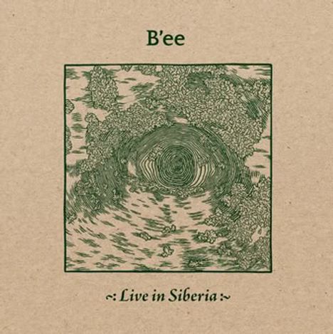 "B'ee" oben, "~: Live in Siberia :~" unten. Zentrales Bild: Zeichnung, abstrakte Formen und konzentrische Kreise.