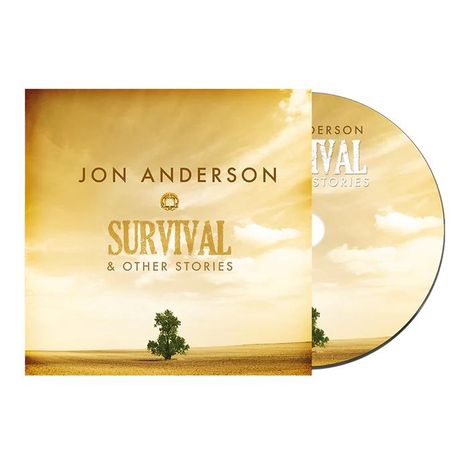 Text: Jon Anderson, Survival & Other Stories. Ein einzelner Baum in einer weiten, offenen Landschaft unter einem hellen Himmel.