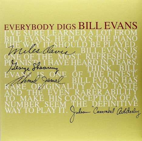Bill Evans (Piano) (1929-1980): Everybody Digs Bill Evans (remastered) (180g), LP