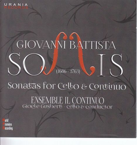 Giovanni Battista Somis (1686-1763): Sonaten für Cello &amp; Bc Nr. 1-6, CD