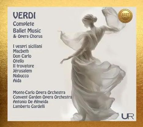"VERDI Complete Ballet Music & Opera Chorus. Monte-Carlo Opera Orchestra u.a. Tänzerin in fließender Bewegung."