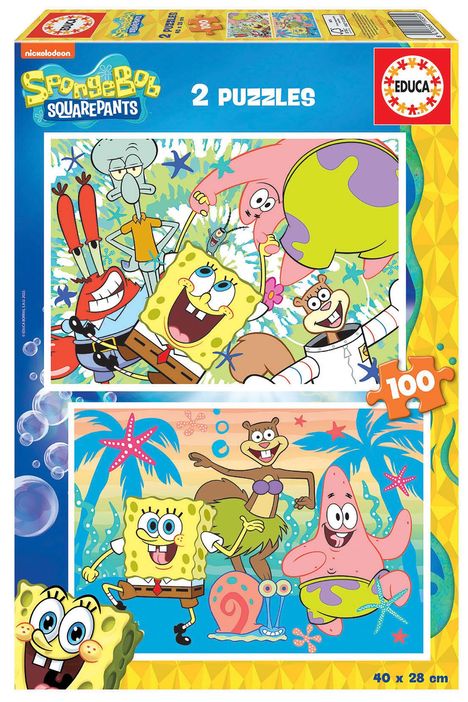 Paramount: Educa - Spongebob Schwammkopf - Puzzle 2x100 Teile, Diverse